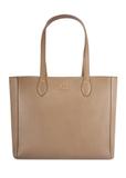 Dark beige leather shopper bag for women TORES-0971F-1K(W26)