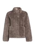 Gray women's fur coat FUTDP-0021C-9B(Z26)