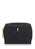 Small black women's wallet with monogram POREC-0349-99(Z24)