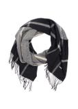 Grey checkered women's scarf SZADT-0100-98(Z24)