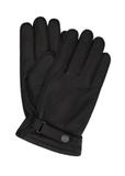 Men's leather gloves with wool lining REKMS-0092-9I(Z26)