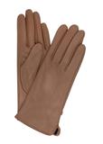 Women's beige leather gloves REKDS-0001-81(Z24)