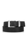 Black leather men's belt PASMS-0127B-99(Z24)