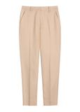 Beige women's pleated trousers SPODT-0090-1B(W26)