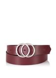 Maroon leather women's belt PASDS-0172D-49(Z23)