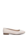 Cream leather women's ballet flats BUTYD-1049B-0B(W26)