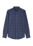 Navy blue men's checkered shirt KOSMT-0333-68(Z25)
