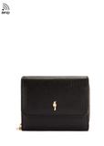 Black Leather Women's Wallet with RFID Protection PORES-0825RFID-9I(Z26)