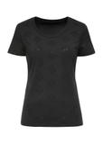 Black women's t-shirt with monogram TSHDT-0129-99(Z24)