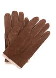 Brown suede men's gloves REKMS-0080-1H(Z26)