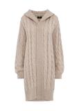 Beige women's long cardigan KARDT-0045-81(Z24)