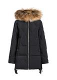 Black women's jacket with fur KURDT-0480-99(Z25)