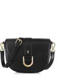 Women's black imitation leather postbag TOREC-0879-99(W24)