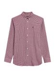 Men's burgundy checkered shirt KOSMT-0345-49(Z25)