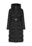 Long black women's jacket KURDT-0602-99(Z25)