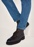 Men's brown leather ankle boots BUTYM-0507-89(Z25)