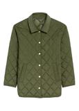 Women's quilted jacket with collar in khaki color KURDT-0596-55(Z25)