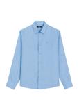 Blue linen men's shirt KOSMT-0321A-7B(W26)