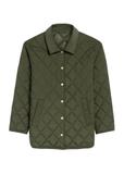 Women's quilted jacket with collar in khaki color KURDT-0596-55(Z25)