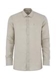 Beige linen men's shirt KOSMT-0321-81(W24)