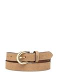 Dark beige leather women's belt PASDS-0303-1C(W26)