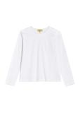 Women's white cotton blouse LSLDT-0060-0A(Z26)