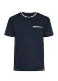 Navy blue men's cotton T-shirt TSHMT-0123-69(W25)