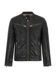 Men's leather jacket with stand-up collar KURMS-0284-1279(W23)