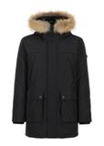 Men's black jacket with hood KURMT-0318-99(Z23)