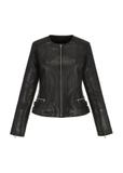 Women's waisted leather jacket KURDS-0414-1282(KS)