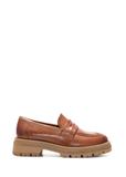 Women's brown leather moccasins BUTYD-1187-87(Z25)