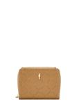 Small beige women's wallet with monogram POREC-0349A-81(Z25)
