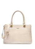 Cream leather women's shopper bag TORES-1204-0B(W26)