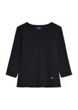 Black women's V neck blouse LSLDT-0036-99(Z25)