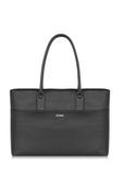 Women's black leather shopper bag TORES-0989-99(W24)