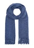 Blue women's scarf with fringes SZADT-0209-61(Z25)
