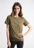 Women's short sleeve blouse BLUDT-0071-55(W22)