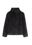 Women's black fur coat FUTDP-0021C-99(Z26)