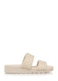 Beige leather platform flip-flops BUTYD-1063-81(W24)