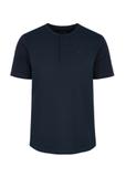 Men's navy blue henley T-shirt TSHMT-0104-68(W24)