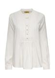 Women's cream V-neck shirt BLUDT-0177-12(Z24)