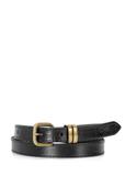 Croco leather women's belt in black PASDS-0321-99(W25)