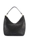 Black leather woven handbag TORES-1242-9P(W26)