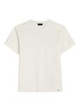 Cream ribbed men's t-shirt TSHMT-0142-0B(W26)