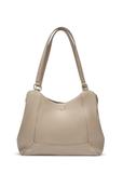 Beige leather women's shopper bag TORES-1264-1B(W26)