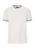 Cream polo shirt with stand-up collar POLMT-0066-12(W24)