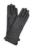 Long brown leather women's gloves REKDS-0082A-1I(Z26)