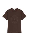 Brown cotton men's T-shirt with print TSHMT-0152-1I(Z26)