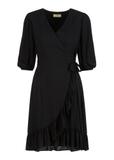 Black dress with frill SUKDT-0159-99(W23)