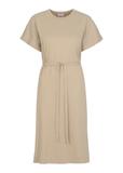 Beige dress with belt SUKDT-0158-80(W23)